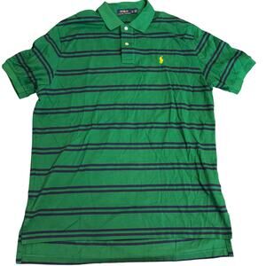 Polo Ralph Lauren men’s green blue striped polo shirt (size XL)
